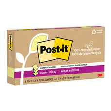 Post-it Recycled Super Sticky Pop Up Notes 76x76mm, Yellow, Pack of 6 x 100 sheets (R330R-6SSCY) FP10974