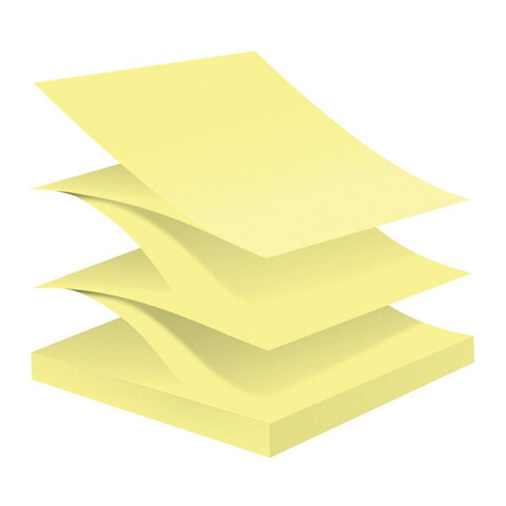 Post-it Recycled Super Sticky Pop Up Notes 76x76mm, Yellow, Pack of 6 ...