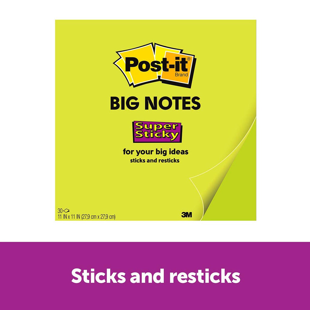Post-it Super Sticky Big Notes BN11 Bright Green 279 X 279mm 30 sheets ...