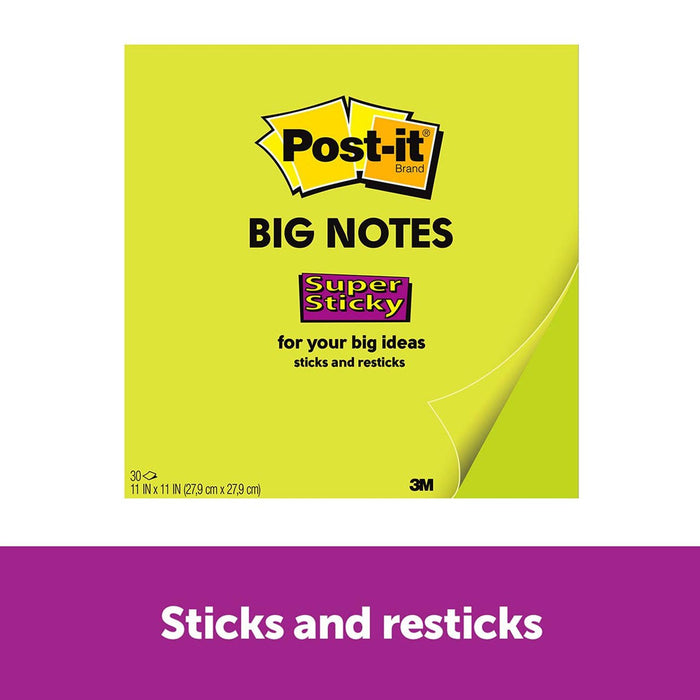 Post-it Super Sticky Big Notes BN11 Bright Green 279 X 279mm 30 sheets FP10736