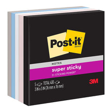 Post-it Super Sticky Notes  76mm x 76mm Simply Serene, Pack of 5 (654-5SSNE) FP10963
