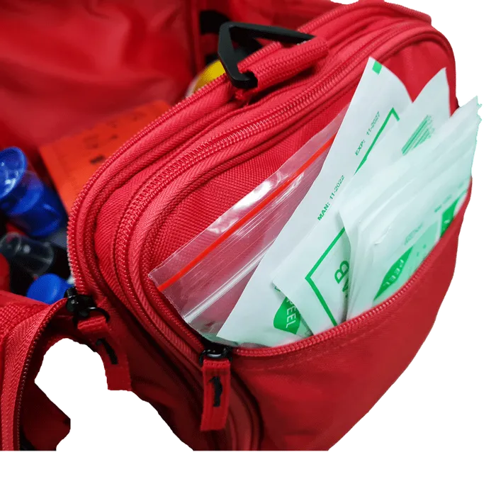 Premium Large Sports Team First Aid Kit in Red Bag DTFAKSTEAM001-RED