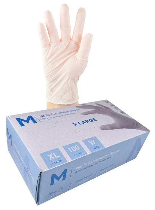 Premium Nitrile Powder Free Examination Gloves 5.0g x 1000's - Extra Large (White) MPH29310