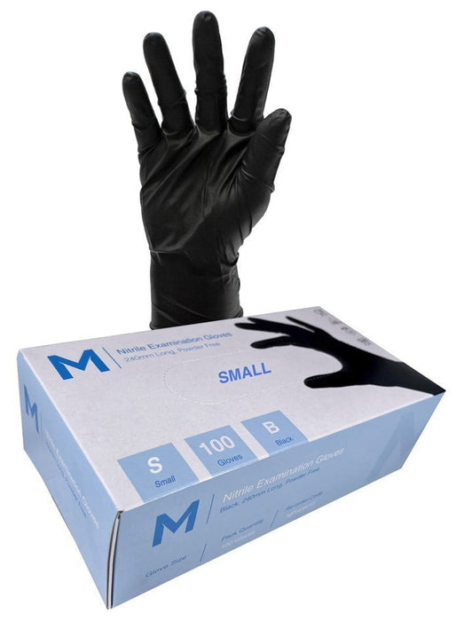 Premium Nitrile Powder Free Examination Gloves 7.0g x 1000's - Small (Black) MPH29405