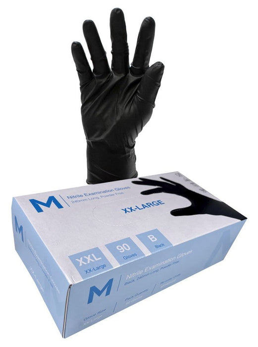 Premium Nitrile Powder Free Examination Gloves 7.0g x 900's - Extra Extra Large (2XL) (Black) MPH29425