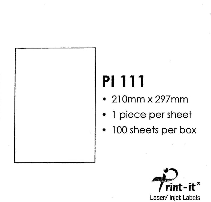 Print-it Labels 1's - 210mmx x 297mm PUPI111