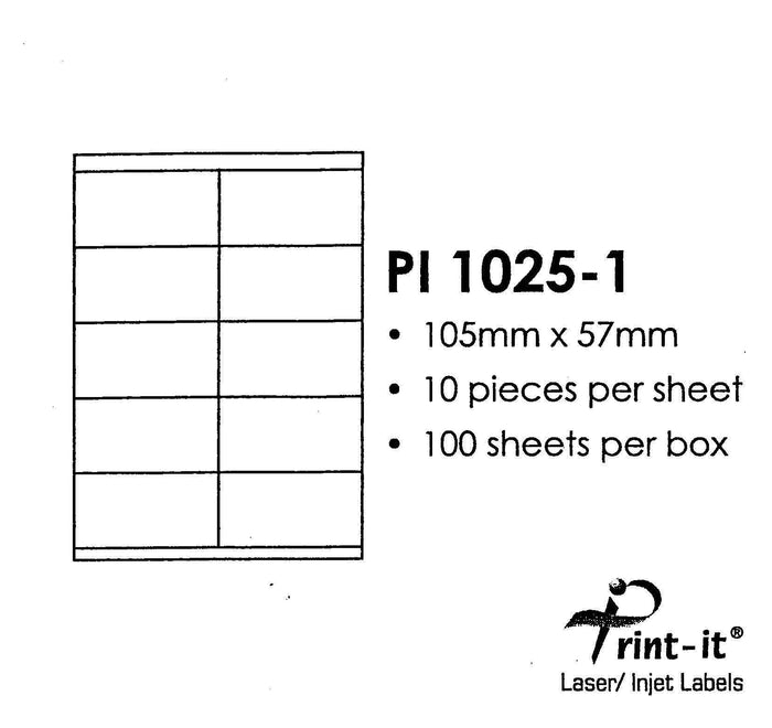 Print-it Labels 10's PUPI1025-1