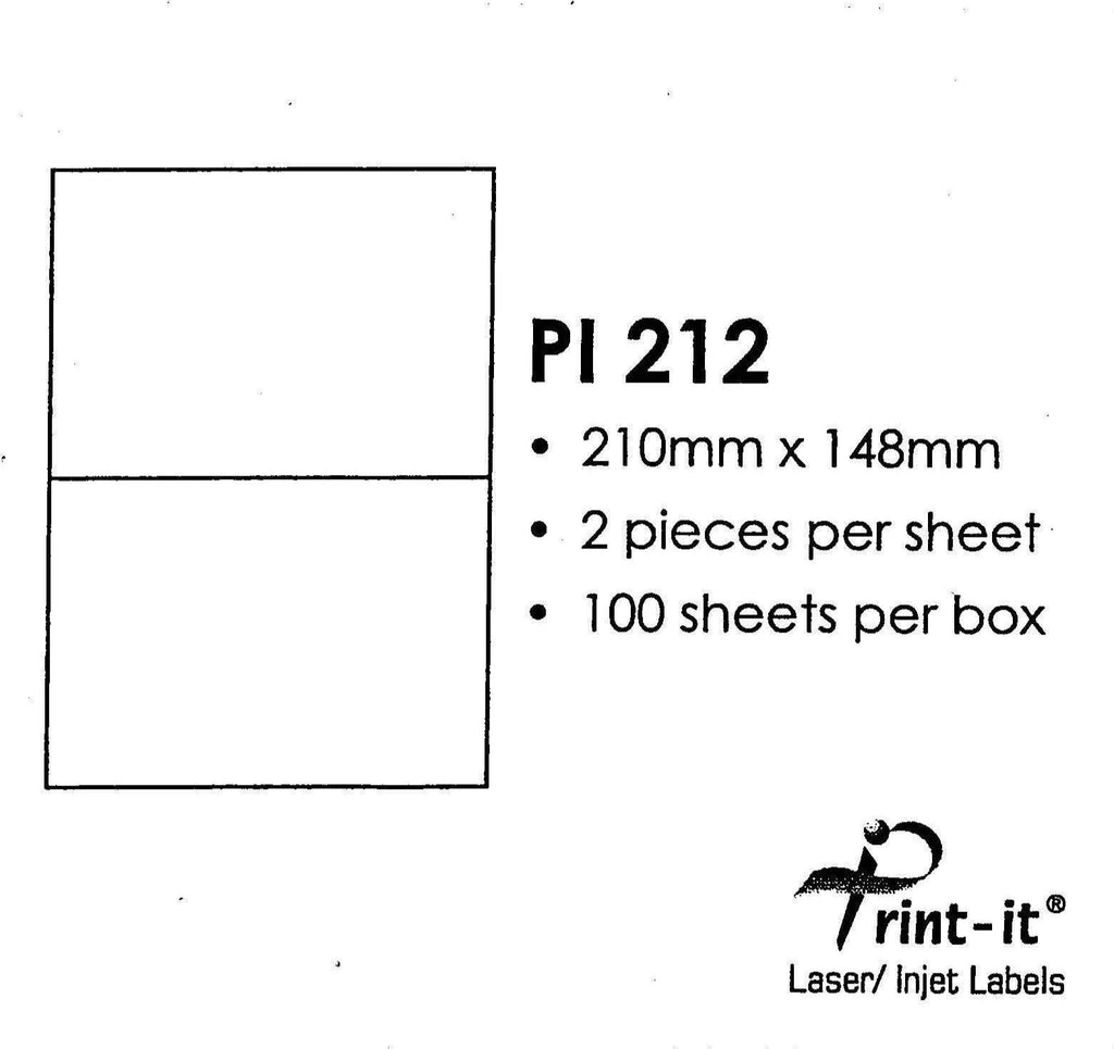 Print-it Labels 2's - 210mm x 148mm | Labels & Tags — Discount Office