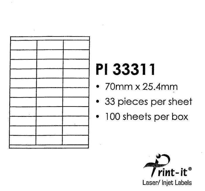 Print-it Labels 33's PUPI33311