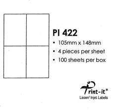 Print-it Labels 4's - 105mm x 148mm PUPI422