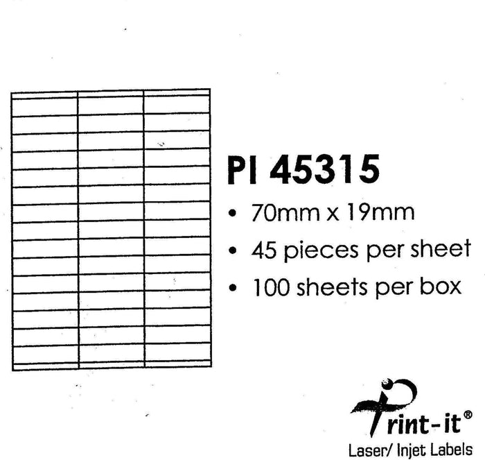 Print-it Labels 45's PUPI45315
