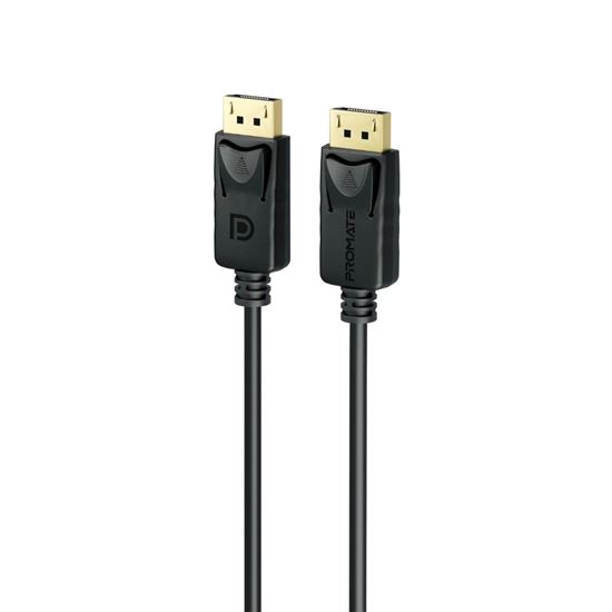 PROMATE 1.2m 1.4 DisplayPort Cable. Supports HD up to 8K@60Hz. Supports 32.4Gbps Data Transfer Speeds. Built-in Secure Clip Lock. Supports Dynamic HDR & 3D Video. Black Colour. CDDPLINK-120