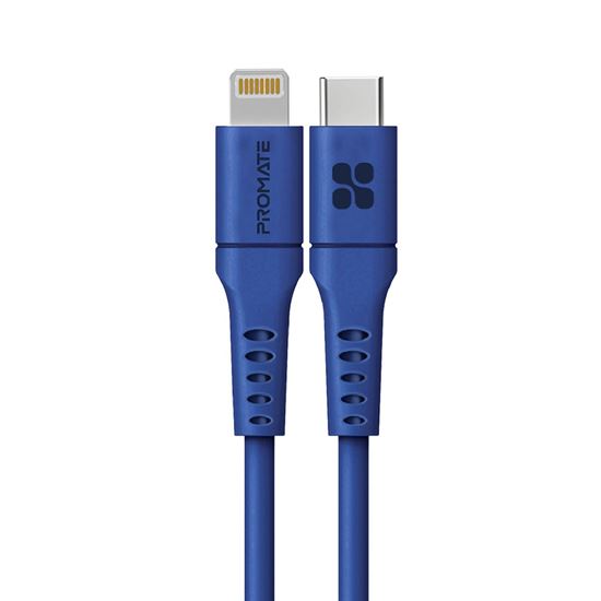 Promate 1.2m 20W USB-C to Lightning Charge & Sync Cable, With Power Delivery, For iPhone, iPad, & iPad Mini, Blue CDPOWERLINK-120.BL