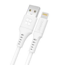 Promate 1.2m USB-A to Lightning Data & Charge Cable, 480Mbps Data Transfer Rate, Tangle Resistant 25000+ Bend, White CDPOWERLINK-AI120W