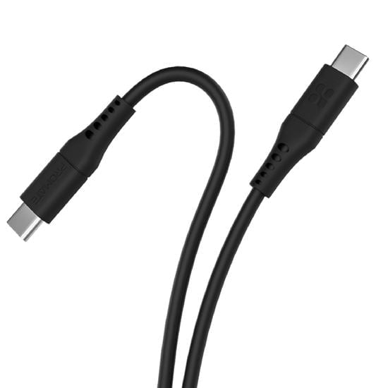 PROMATE 1.2m USB-C Data and Charging Cable. Data Transfer Rate 480Mbs. 60W Power Delivery. Durable Soft Silicon Cable. Tangle Resistant.25000+ Bend Tested. Black CDPOWERLINK-CC120B