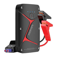 Promate 12V IP67 Car Jump Starter, Built-in 16000mAh Power Bank, 80lm LED Flashlight, Damage-Free Smart Clamps, Micro-USB & USB-C Inputs, 2x USB-A Output CDSPARKTANK-16.BLK