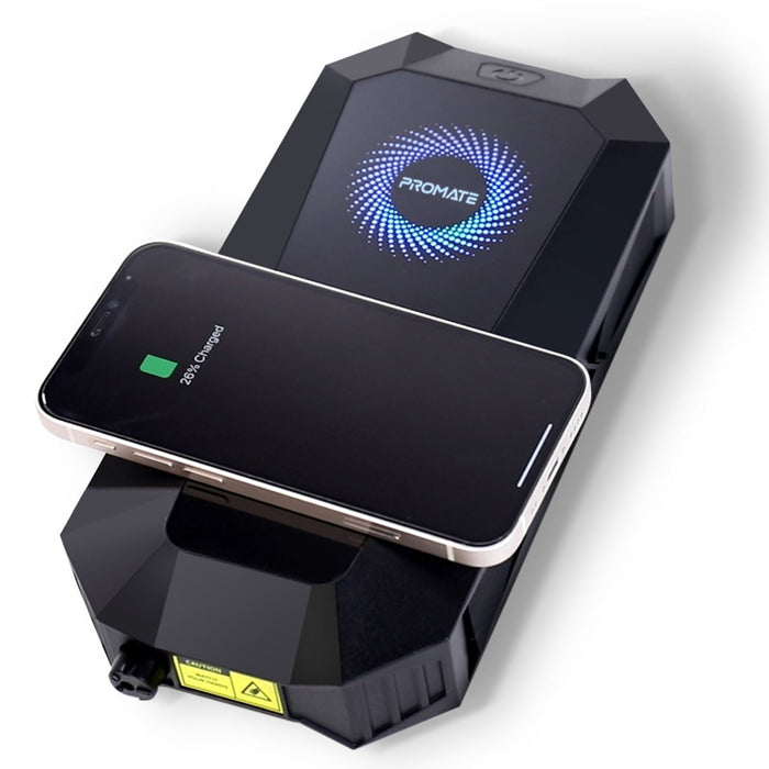 Promate 19000mAh Jump Starter Power Bank, Dual Port, Wireless Charger, Safety Hammer, Short Circuit Protection CDHEXABOLT-20