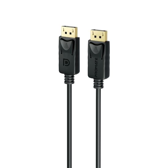 PROMATE 2m 1.4 DisplayPort Cable. Supports HD up to 8K@60Hz. Supports 32.4Gbps Data Transfer Speeds. Built-in Secure Clip Lock. Supports Dynamic HDR & 3D Video. Black Colour. CDDPLINK-200