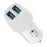 Promate 3.4A Dual Port USB Car Charger. Charges 2 Devices Simultaneously, Short-Circuit & Over Charge Protection, Carbon Fiber, Compact & Sturdy. Universal Compatibility, White CDVOLTRIP-DUO.WHT