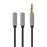 Promate 3-in-1 Auxiliary Cable With 3.5mm Audio Cable Splitter, Black CDAUXKIT.BLK