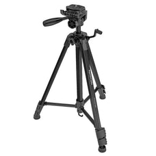 Promate 3-Way Precision Head Tripod, 53~150cm Height Adjustment, Secure Telescoping Legs, Rapid Adjustment Centre Column, Quick Release, Carry Strap With Top Handle, Black CDPRECISE-150