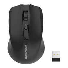 Promate Ergonomic Wireless Mouse 2.4GHz, Up to 10m, Low Power Consumption, Black CDCLIX-8.BLK