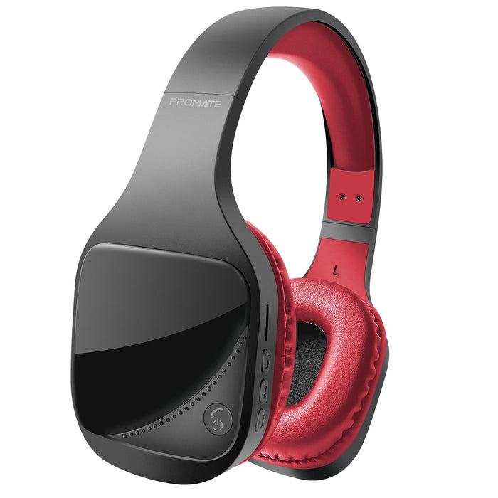 Promate Hi-Fi Stereo Bluetooth Wireless Over-Ear Headphones, Up to 10 Hours Playback, Integrated Mic, Maroon CDNOVA.MRN