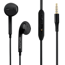 Promate Lightweight High-Performance Stereo Earbuds, In-Line Mic and Universal Volume Control, Black CDGEARPOD-IS2.BLK