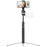 Promate Smart Selfie Monopod Stand with LED Light, Includes Remote Controller, 360 Degree Rotation Gimbal, Built-in Tripod Stand, Colour CDMEDIAPOD.BLK