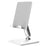 Promate Stand for Tablets and Smartphones. Multi-Angle, Height-Adjustable, Aluminium, Portable, Foldable Design, White CDARTICVIEW.WH