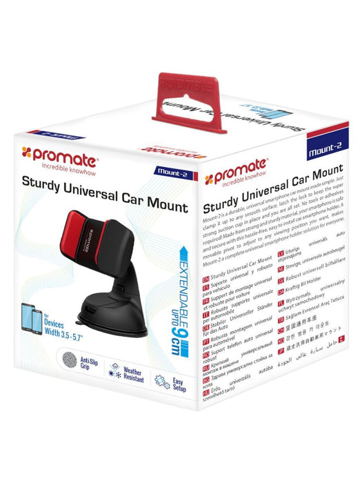 Promate Universal Smartphone Grip Mount, Quick Release, 360 Degree Swivel Head, Black CDMOUNT-2.BLK