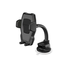 PROMATE Universal Smartphone Mount with Flexible Gooseneck. Includes Anti-Slip Suction Pad. Easy Quick Release. 360 Degree Swivel Head. Black Colour. CDDASHMOUNT