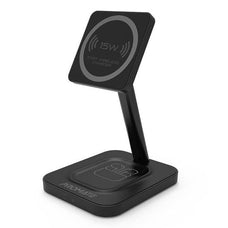 Promate Wireless Phone Charger, 5W Qi Airpod Wireless Charging Pad, 15W High Speed Magnetic, Black CDAURABASE-15W.BLK