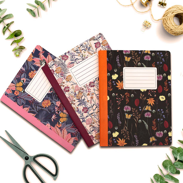 Pukka Bloom Composition Notebook, 247mm x 190mm, Blue FPP9516BLMBE