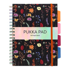 Pukka Bloom Hardcover Project Notebook, B5 Size, Black FPP9495BLMBK