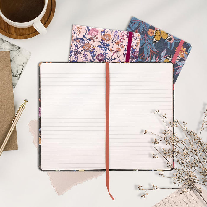 Pukka Bloom Softcover Notebook 13cm x 21cm, Black FPP9492BLM