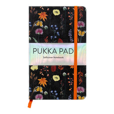 Pukka Bloom Softcover Notebook 13cm x 21cm, Black FPP9492BLM