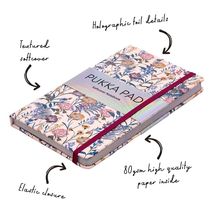 Pukka Bloom Softcover Notebook, 13cm x 21cm, Cream FPP9493BLM