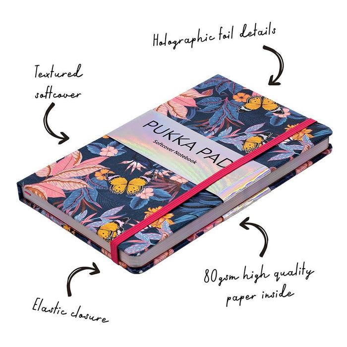 Pukka Bloom Softcover Notebook 13x21cm Blue FPP9491BPM