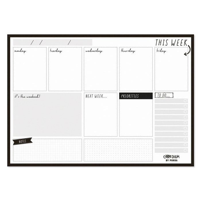 Pukka Carpe Diem Weekly Planner Pad Black CX1000169