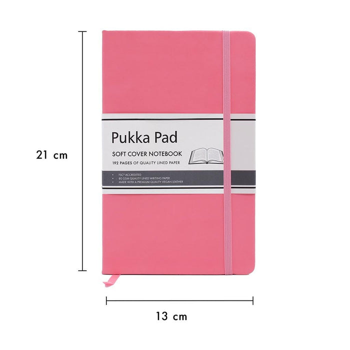 Pukka Signature Soft Cover Notebook 13x21cm Lined Pink FPP7750SIG