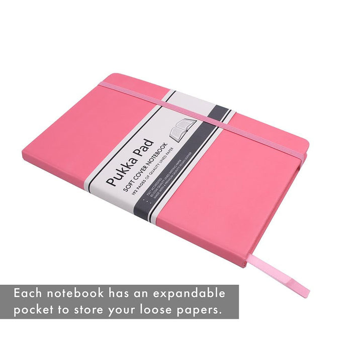 Pukka Signature Soft Cover Notebook 13x21cm Lined Pink FPP7750SIG