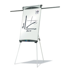 Quartet Euro Easel Whiteboard + Flipchart Holder 685 x 990mm - Silver Frame AOQTEU500TE
