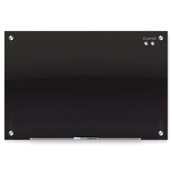 Quartet Infinity Magnetic Glass Whiteboard 450 x 600mm - Black AOQTG2418B