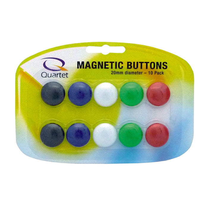Quartet Magnetic Button 20mm Assorted Colours x 10's pack AOQTTMB20ASSTD
