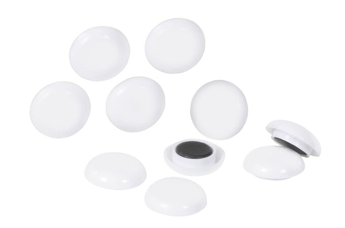 Quartet Magnetic Button 20mm White x 10's AOQTTMB2400