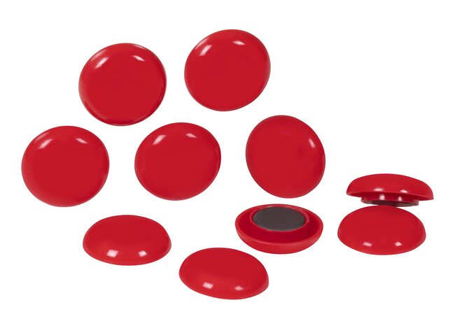 Quartet Magnetic Button 30mm Red x 10's AOQTTMB3100
