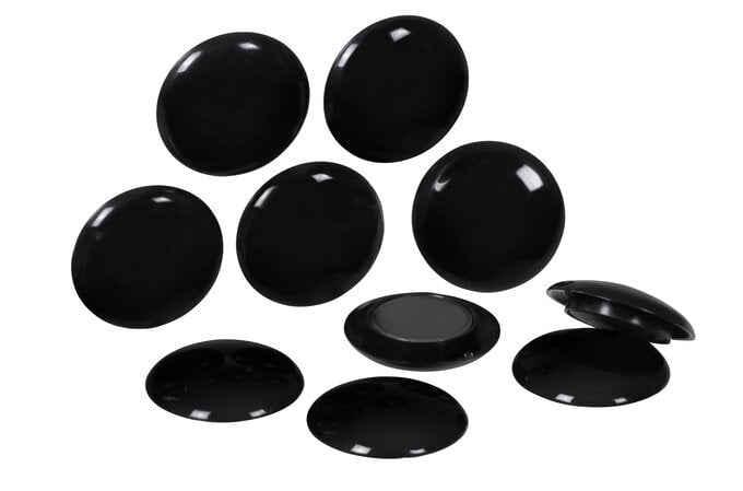Quartet Magnetic Button 40mm Black x 10's AOQTTMB4000