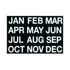 Quartet Magnetic Months - 25mm x 52mm - Black AOQTMM12-DO