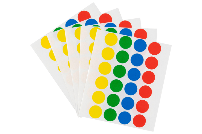 Quikstik Circular Multi Colour Labels 14mm AO80311CPMLT